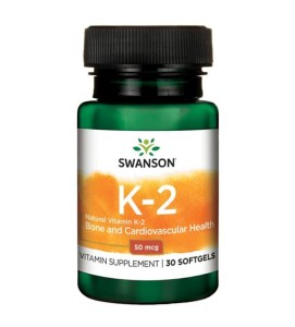 SWANSON Witamina K2 Mk7 naturalna 50mcg/30kaps - suplement diety