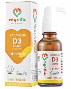 MYVITA Naturalna witamina D3 2000iu krople MyVita - 30 ml - suplement diety