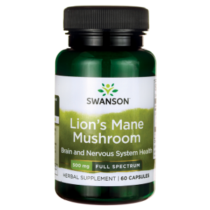SWANSON Lion's Mane Muschroom (Soplówka jeżowata) 500mg 60 kaps. - suplement diety