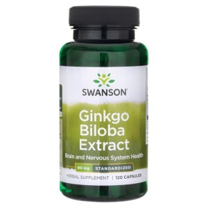 SWANSON Ginkgo Biloba ekstrakt 60mg 120 kaps - suplement diety