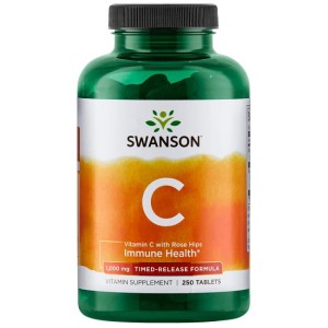 SWANSON Witamina C1000 z dziką różą o przedłużonym wchłanianiu 1000 mg/250tab - suplement diety