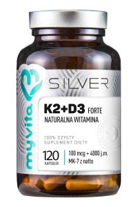 MYVITA Witamina K2 100mcg + D3 4000iu Silver 120kaps - suplement diety