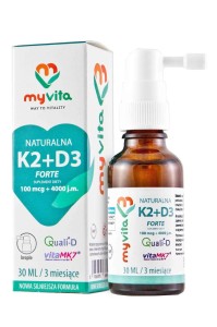 MYVITA Witamina K2 100mcg + D3 4000 IU FORTE - KROPLE 30ml - suplement diety