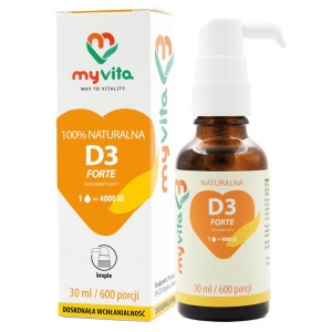MYVITA Naturalna witamina D3 FORTE 4000 IU krople 30 ml - suplement diety