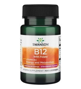 SWANSON Witamina B-12 1000mcg 100tabl do ssania z kwasem foliowym - suplement diety 