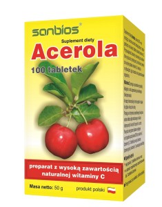 SANBIOS Acerola - naturalna witamina C 100tabl - suplement diety 