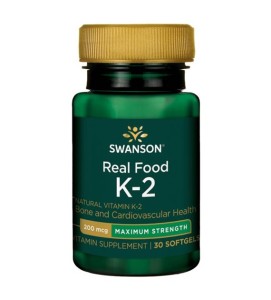 SWANSON Witamina K2 Mk7 naturalna 200mcg/30kaps - suplement diety