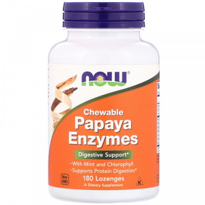NOW FOODS Papaja Enzymy (Papaya Enzymes) 180 tabletek do ssania - suplement diety 