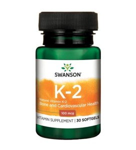 SWANSON Witamina K2 Mk7 naturalna 100mcg/30kaps - suplement diety