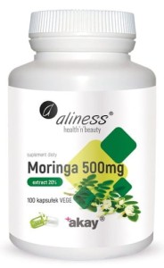 ALINESS Moringa ekstrakt 20% 500mg x 100 vege caps - suplement diety