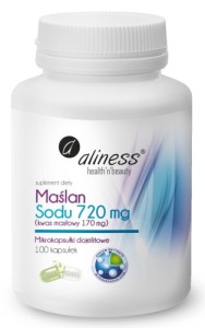ALINESS Maślan Sodu 720 mg (Kwas masłowy 170 mg) x 100 VEGE kaps.- suplement diety