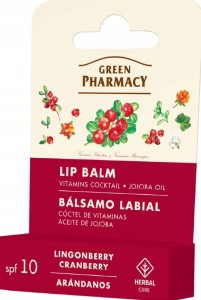 Green Pharmacy Pomadka do ust z żórawiną i borówka, SPF 10