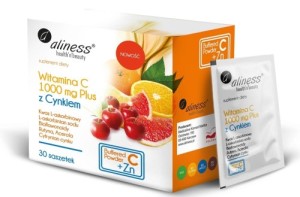 ALINESS Witamina C 1000 mg z CYNKIEM PLUS bioflaw, rutyna, acer. x 30 saszetek - suplement diety