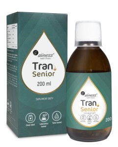 ALINESS Tran (olej z dorsza) SENIOR + D3 4000 IU, 200 ml - suplement diety
