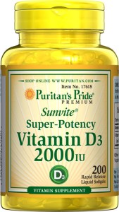 PURITAN'S PRIDE Witamina D3 2000 IU / 200 kaps - suplement diety 